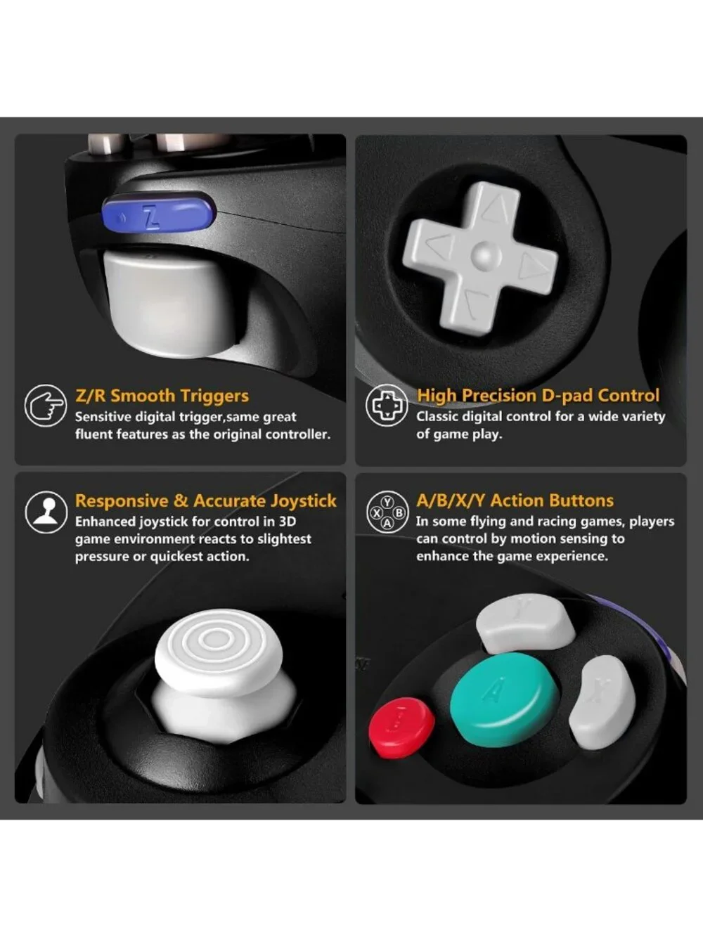 Classic Wired Game Controller for Wii & Gamecube - Black, 2-Pack Gaming Set